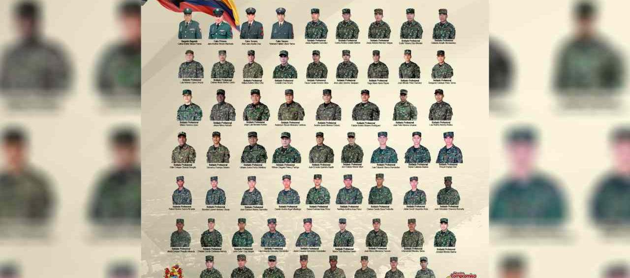 Soldados que murieron en el accidente aéreo. 