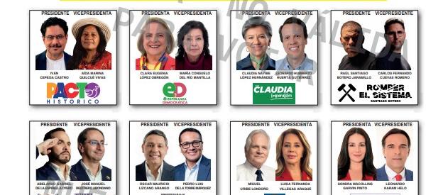 El tarjetón de la primera vuelta presidencial.