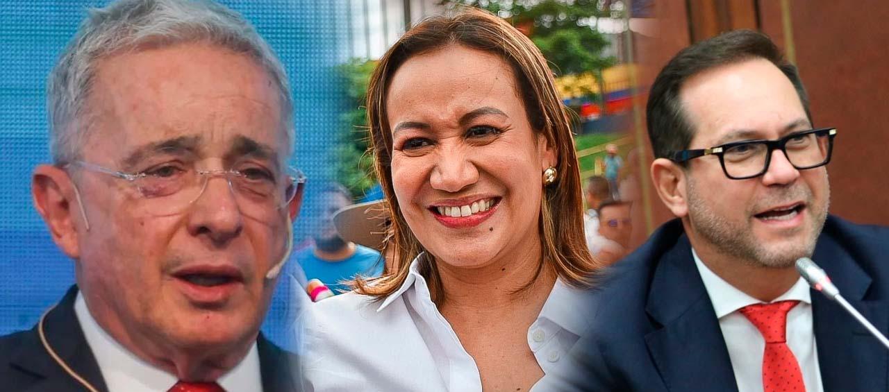 Álvaro Uribe Vélez, Carolina Corcho y Lidio García.