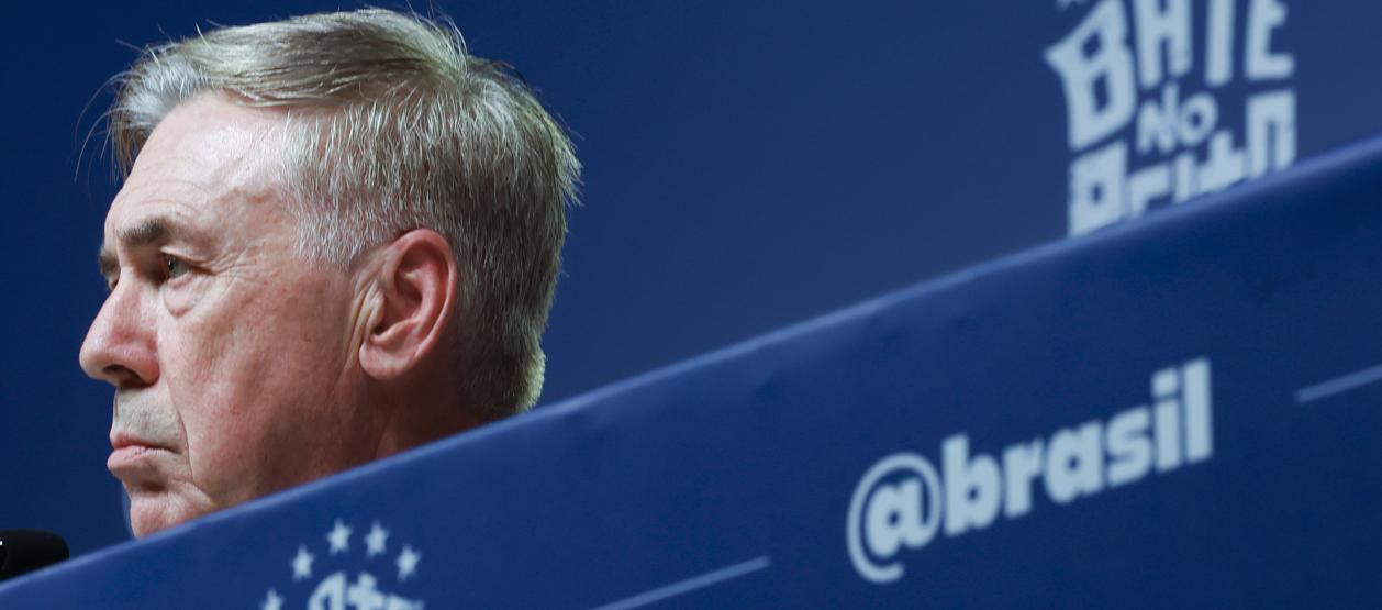 Carlo Ancelotti en rueda de prensa este lunes en Río de Janeiro.