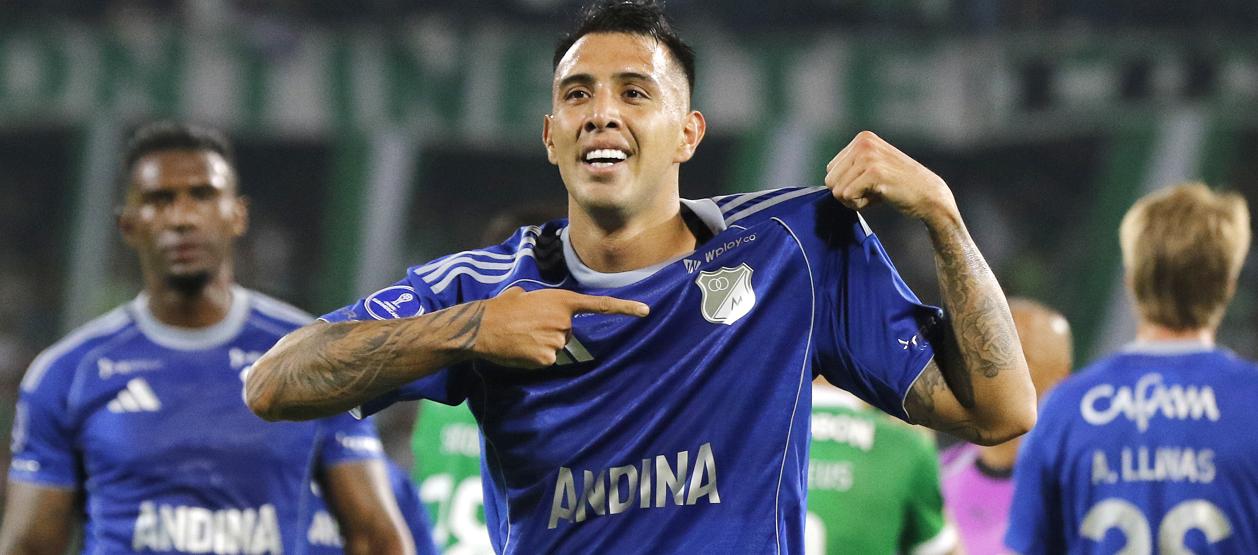 El argentino Rodrigo Contreras, autor de un doblete ante Nacional. 