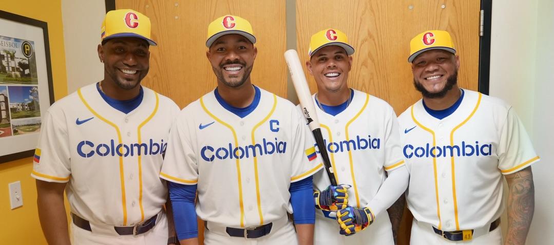 Julio Teherán, José Quintana, Gio Urshela y Harold Ramírez, integrantes del equipo colombiano.