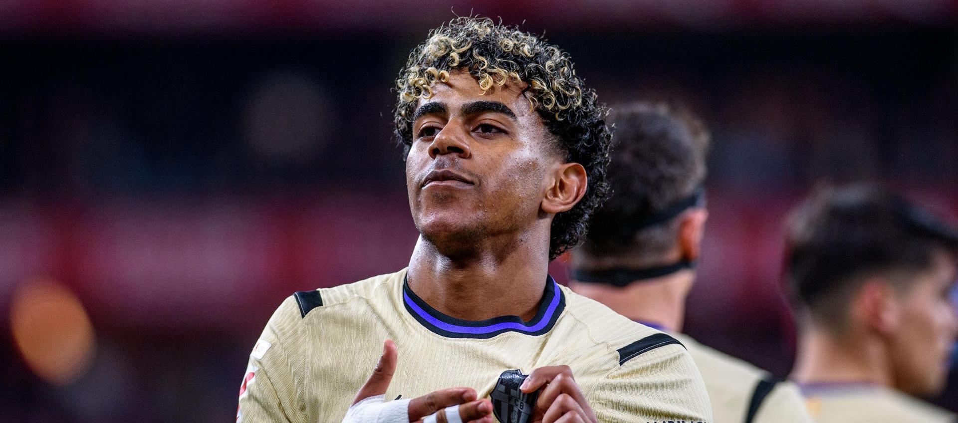 Lamine Yamal celebrando su gol.