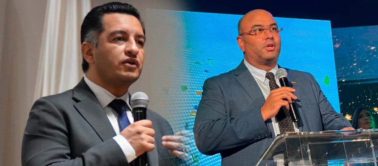 Andrés Idárraga, secretario de Transparencia, y Jesús León Insignares, director de la CRA. 