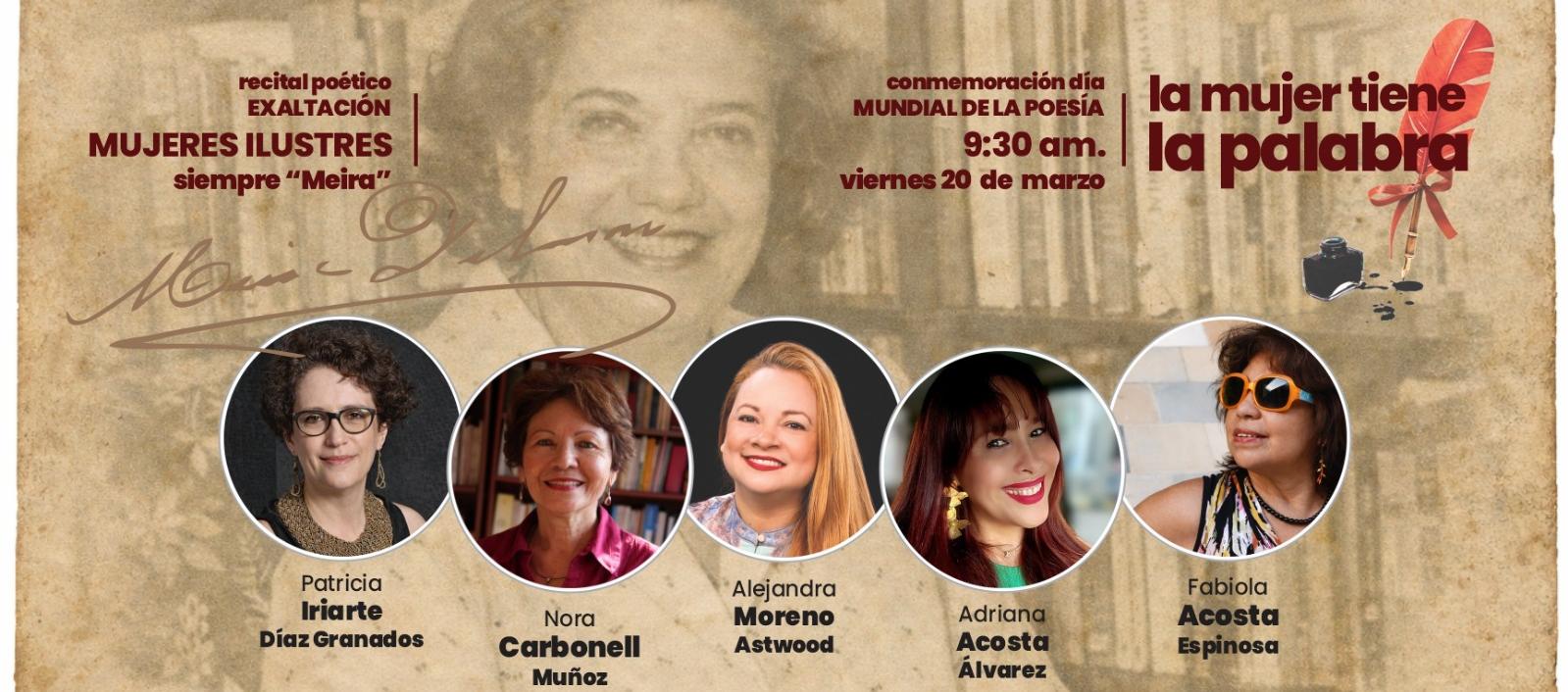 Afiche promocional del encuentro 'La mujer tiene la palabra'.