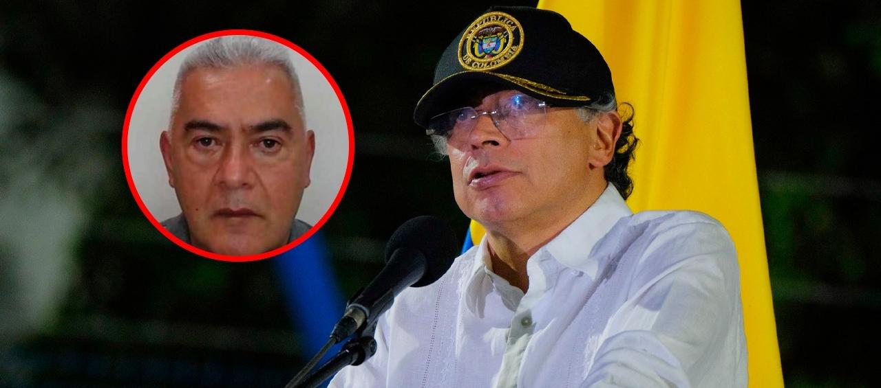 Diego Marín, alias 'Papá Pitufo', y el Presidente Gustavo Petro. 