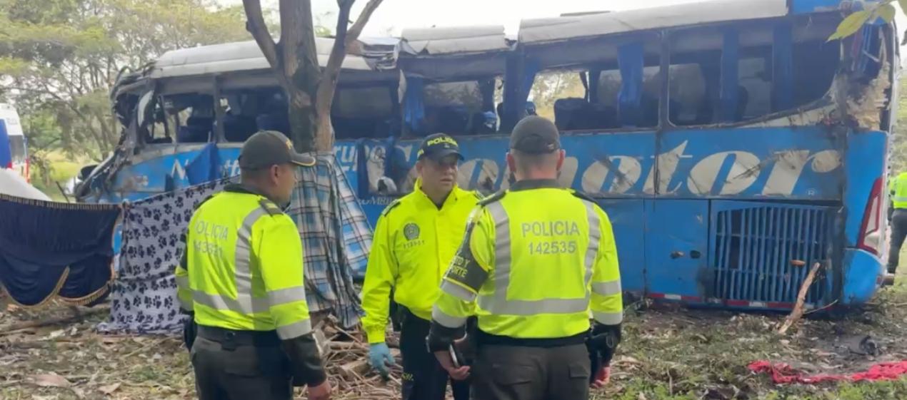 El bus involucrado en el accidente. 