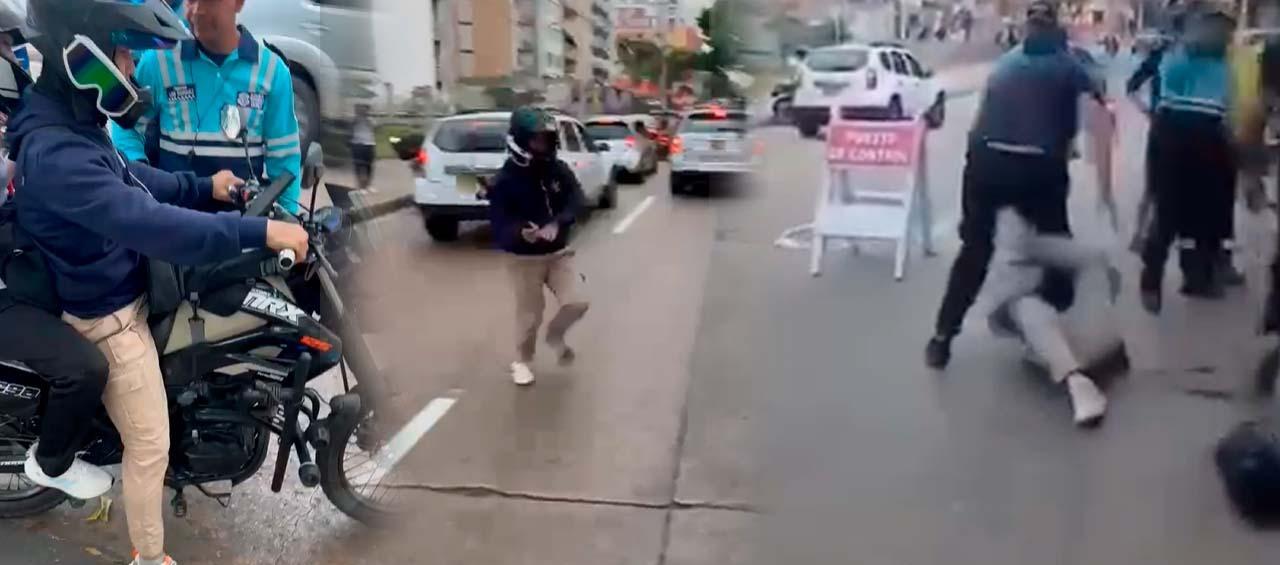 Agresión a agente de tránsito en Barranquilla. 