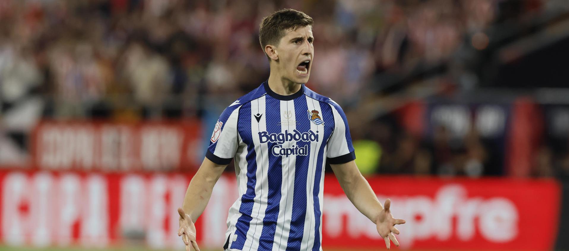 Aihen Muñoz celebra su penalti durante la final de la Copa del Rey 
