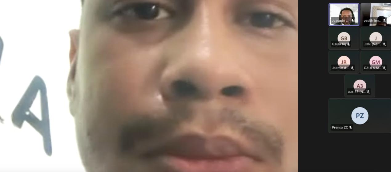 Darvis Euclides Castillo Medina durante la audiencia de formulación de cargos. 