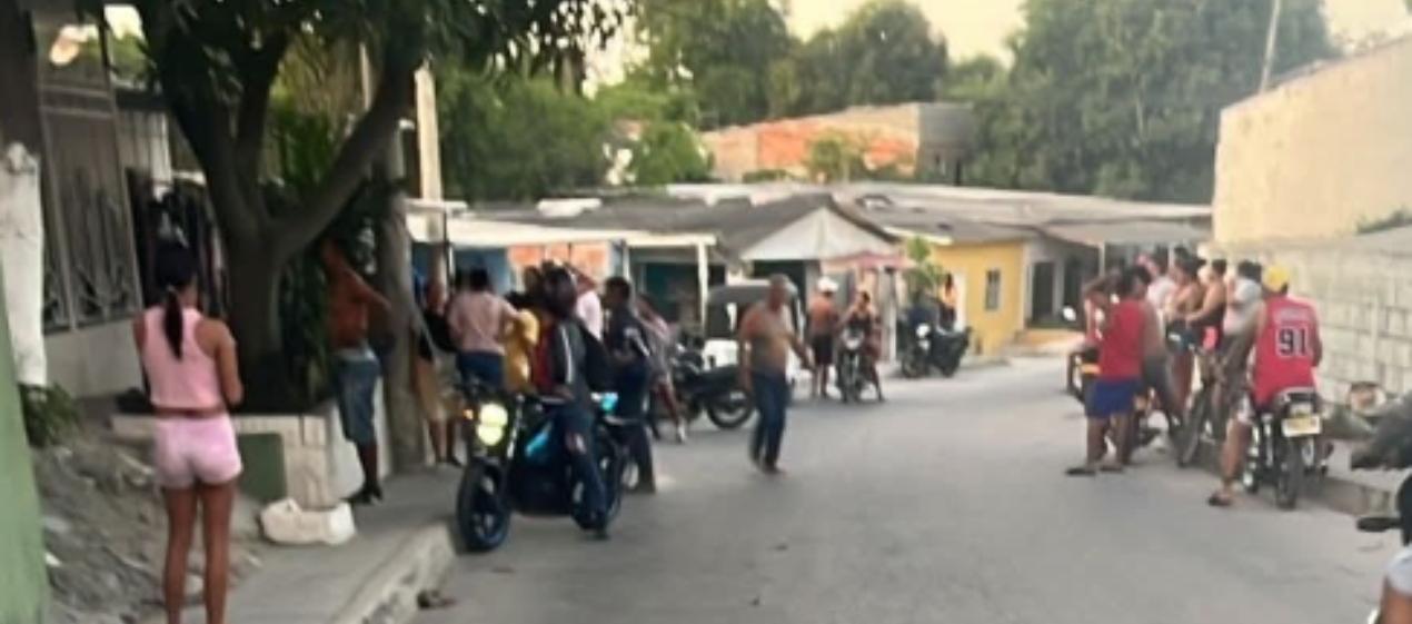 Lugar donde fue baleado el mototaxista en Malambo. 