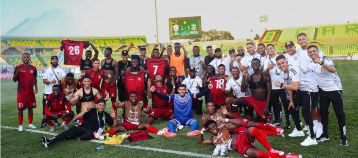 Barranquilla Fútbol Club celebrando en el Jaime Morón. 