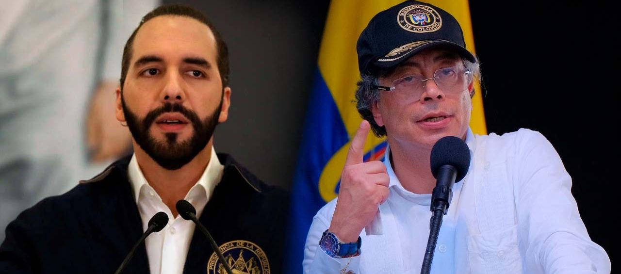 El Presidente de El Salvador, Nayib Bukele; y el de Colombia, Gustavo Petro. 