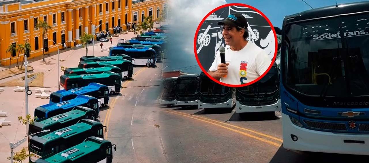 Los buses y el Alcalde Alex Char.