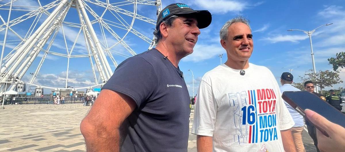 El Alcalde Alex Char y Juan Pablo Montoya.