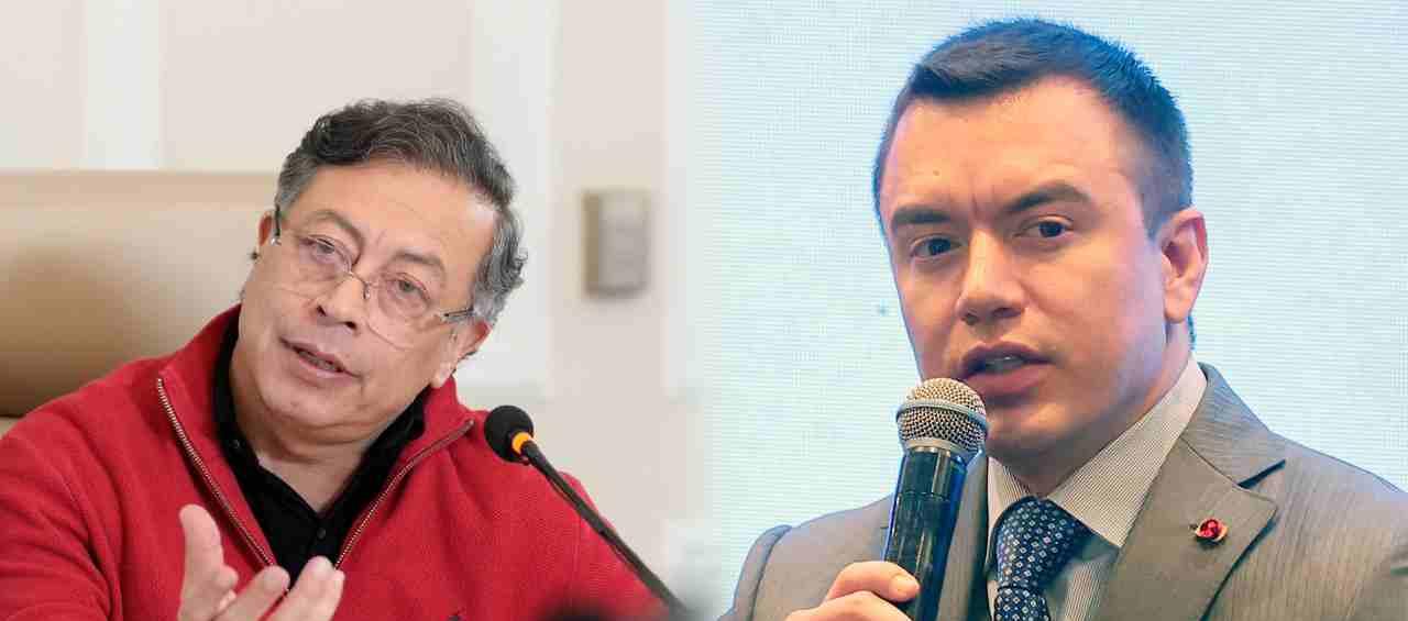 El Presidente Gustavo Petro y el mandatario de Ecuador, Daniel Noboa.