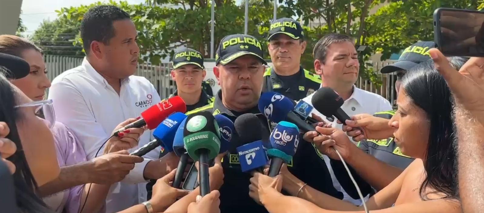 El comandante de la Policía Metropolitana de Cartagena, coronel Gelver Yesid Peña.