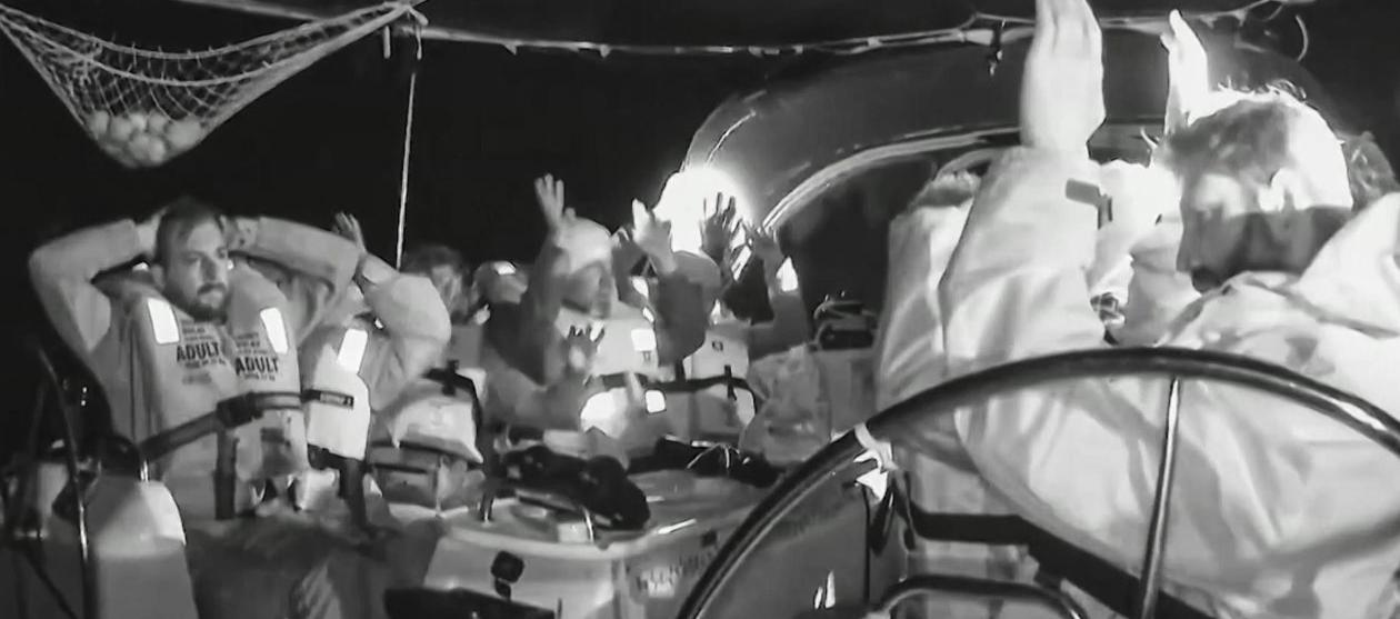 Momento en el que fue interceptada la flotilla.