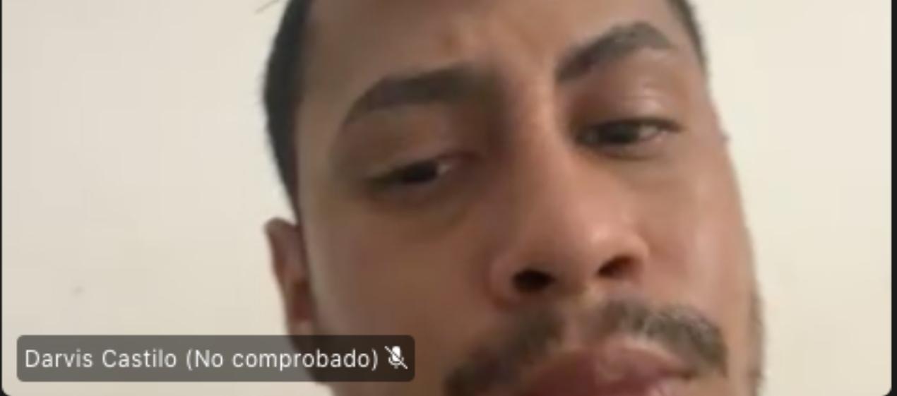 Darvis Euclides Castillo Medina durante la audiencia de solicitud de medida de aseguramiento. 