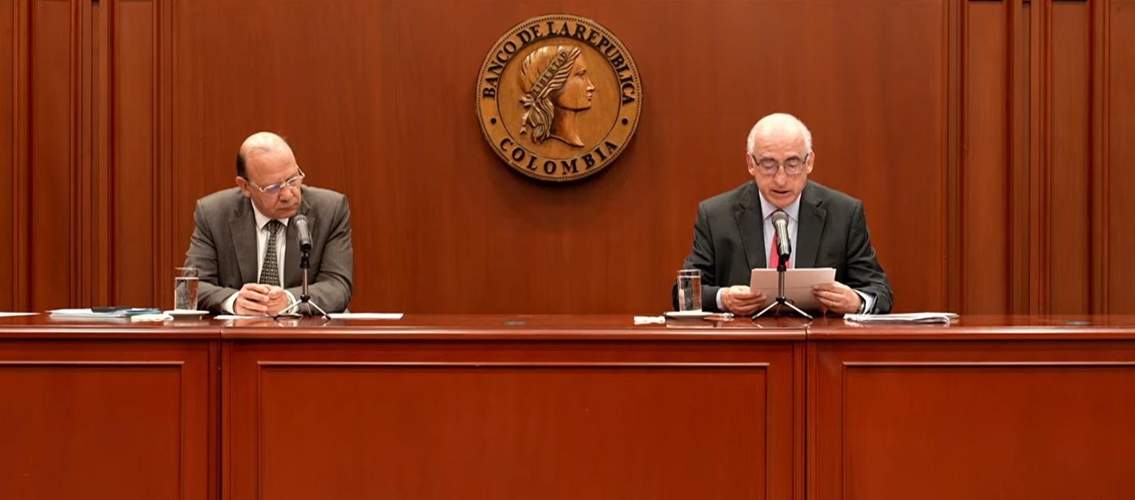 El Ministro de Hacienda, Germán Ávila y el gerente del Banco de la República, Leonardo Villar.