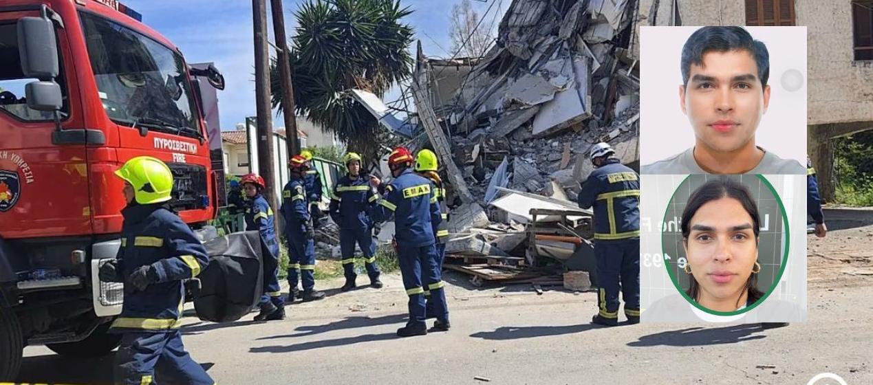 Leonardo Alemán Morales y el edificio colapsado.