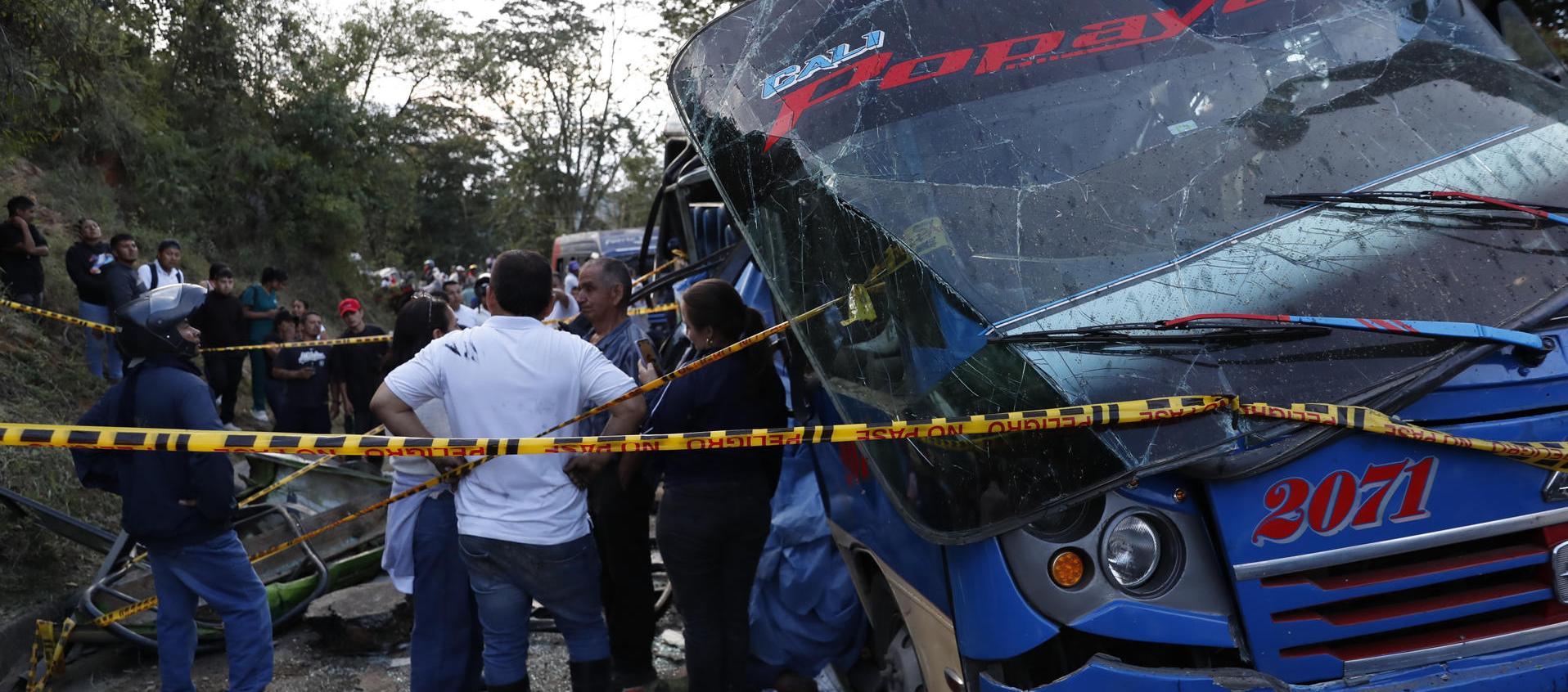 Lugar del atentado en la Vía Panamericana. 