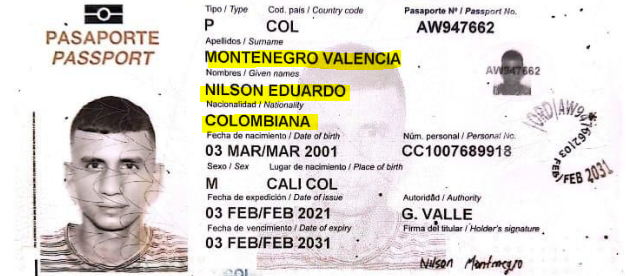 Nilson Montenegro Valencia.