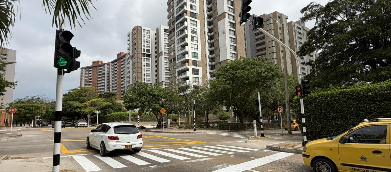 Uno de los semáforos instalados en el norte de Barranquilla. 