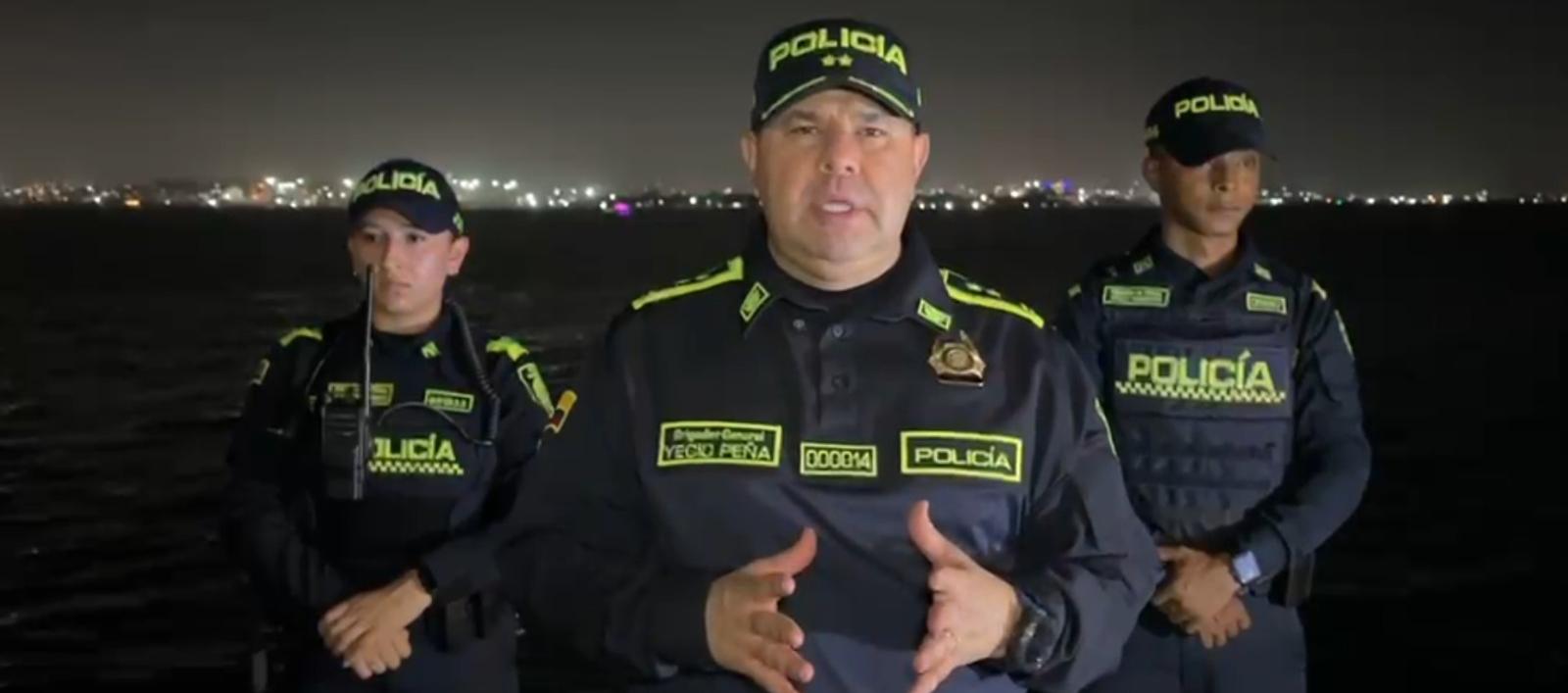 El brigadier general Gelver Yecid Peña Araque, comandante de la Policía Metropolitana de Cartagena.