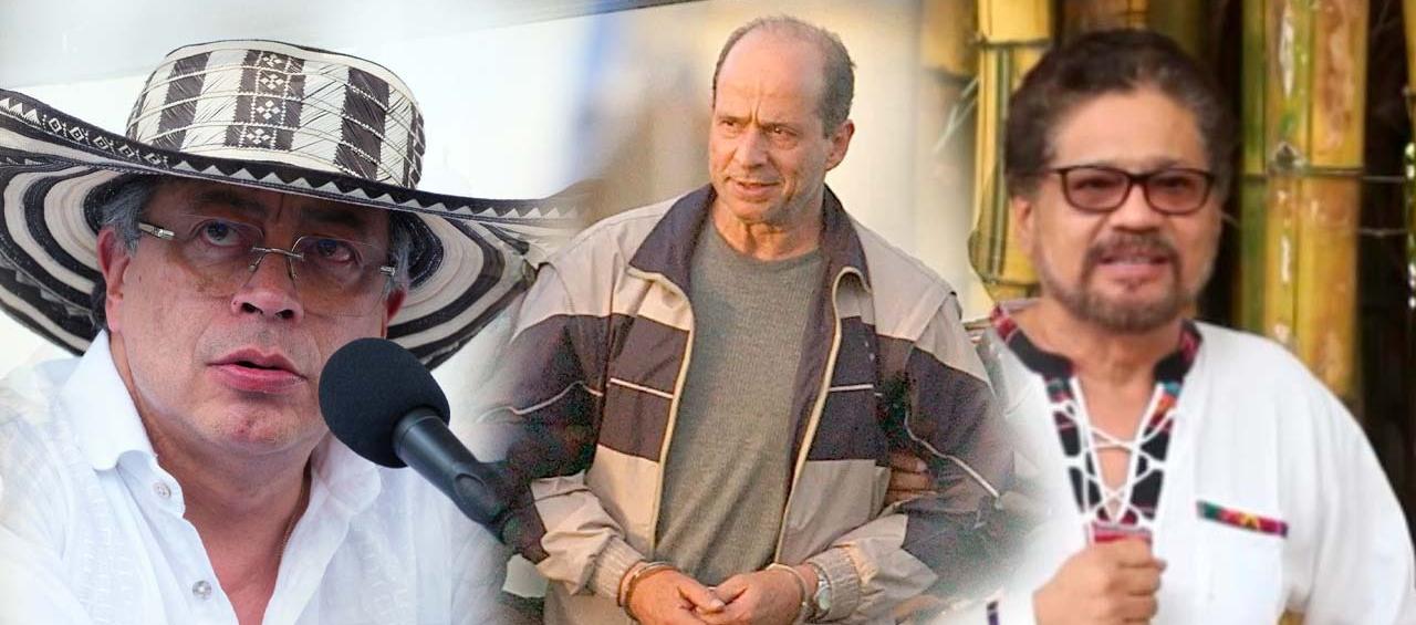 El Presidente Gustavo Petro, 'Simón Trinidad' e 'Iván Márquez'.