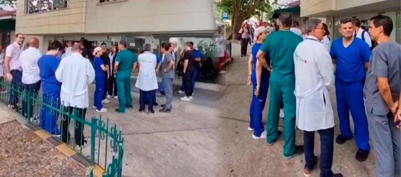 Plantón de médicos en la Clínica General del Norte.