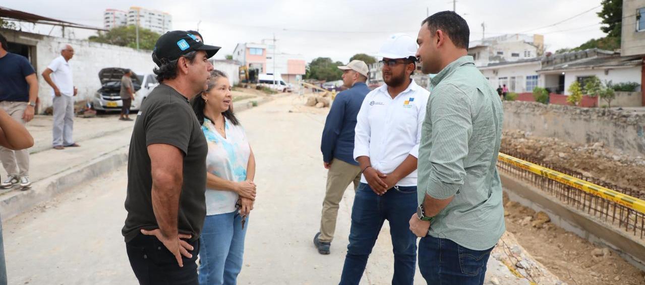 Alejandro Char visita las obras de la prolongación de la 84 hacia Vía 40.