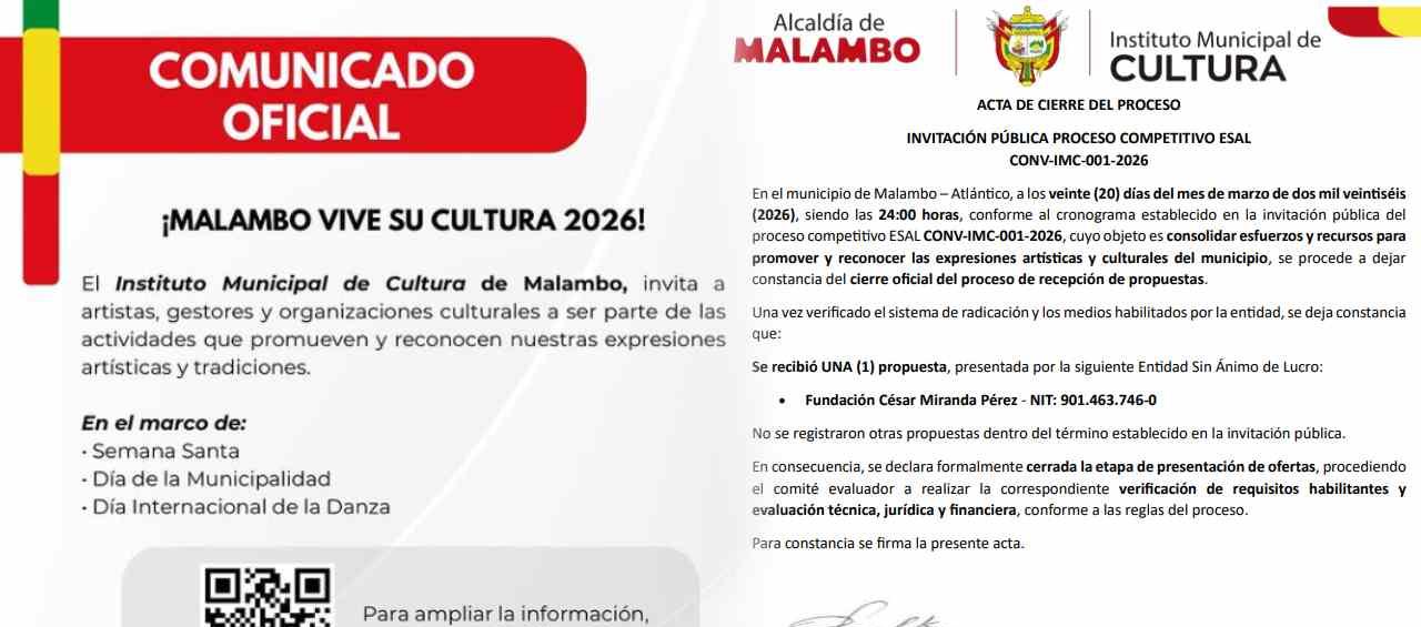 Publicación de convenio y acta de cierre del proceso.