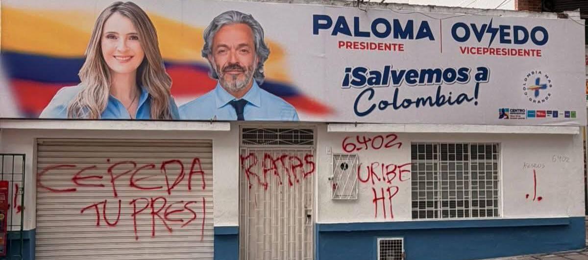 Sede de Paloma Valencia en Bucaramanga fue vandalizada.