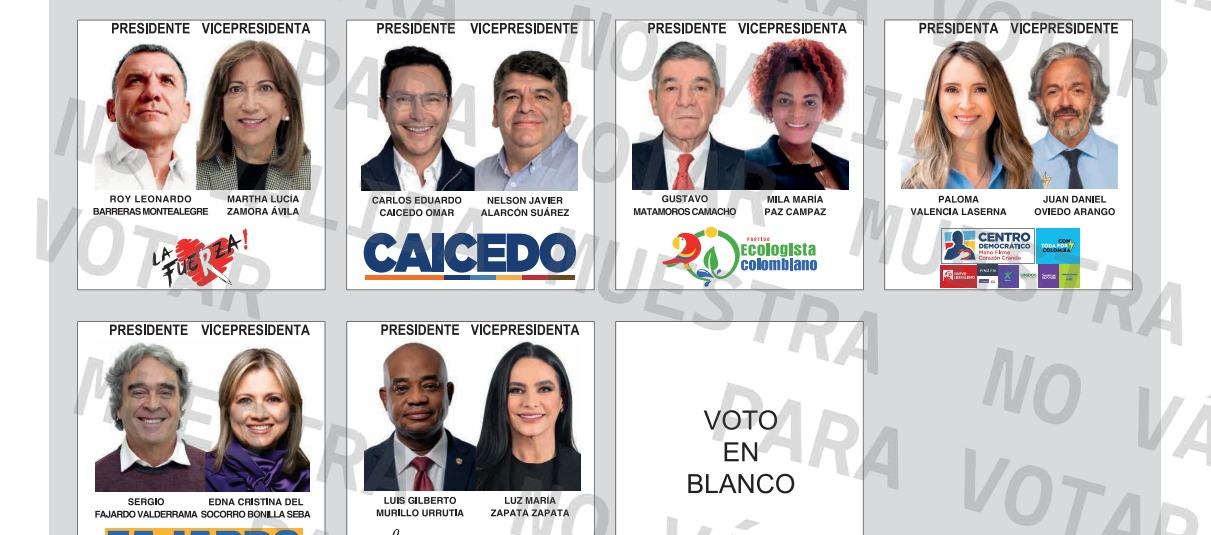 La segunda parte del tarjetón electoral.