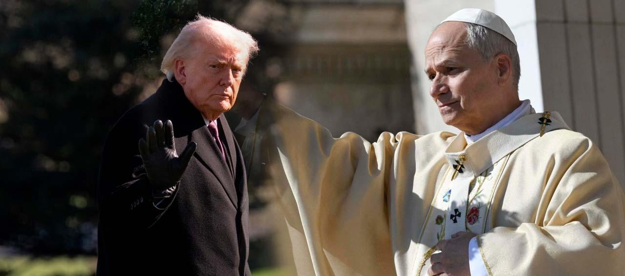 El Presidente de Estados Unidos, Donald Trump, y el Papa León XIV. 