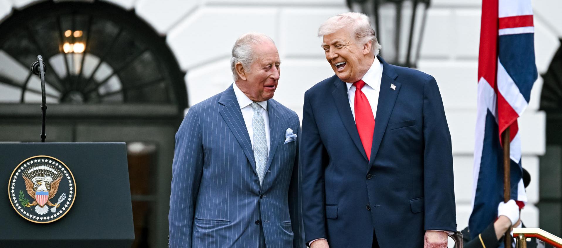 El Rey Carlos III y el presidente de Estados Unidos, Donald Trump. 