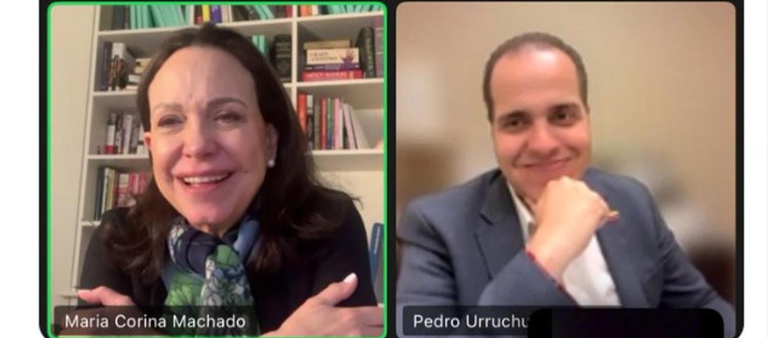 Videollamada de Paloma Valencia y María Corina Machado