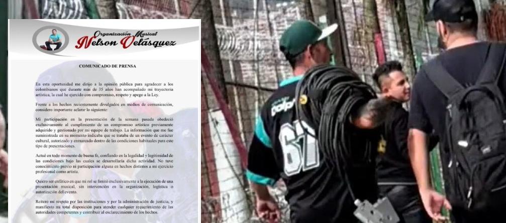 El cantante fue fotografiado en las instalaciones de la cárcel. 