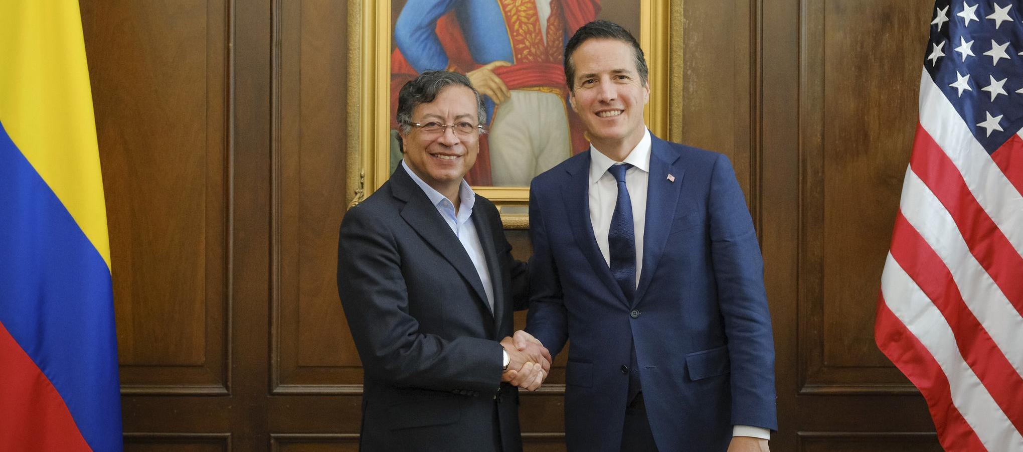 Presidente Gustavo Petro y el senador estadounidense, Bernie Moreno.