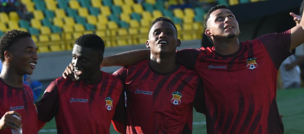 Darwin Torres, Marlon Carabalí, Cristian Peñate y Sebastián Caballero, jugadores del Barranquilla FC.