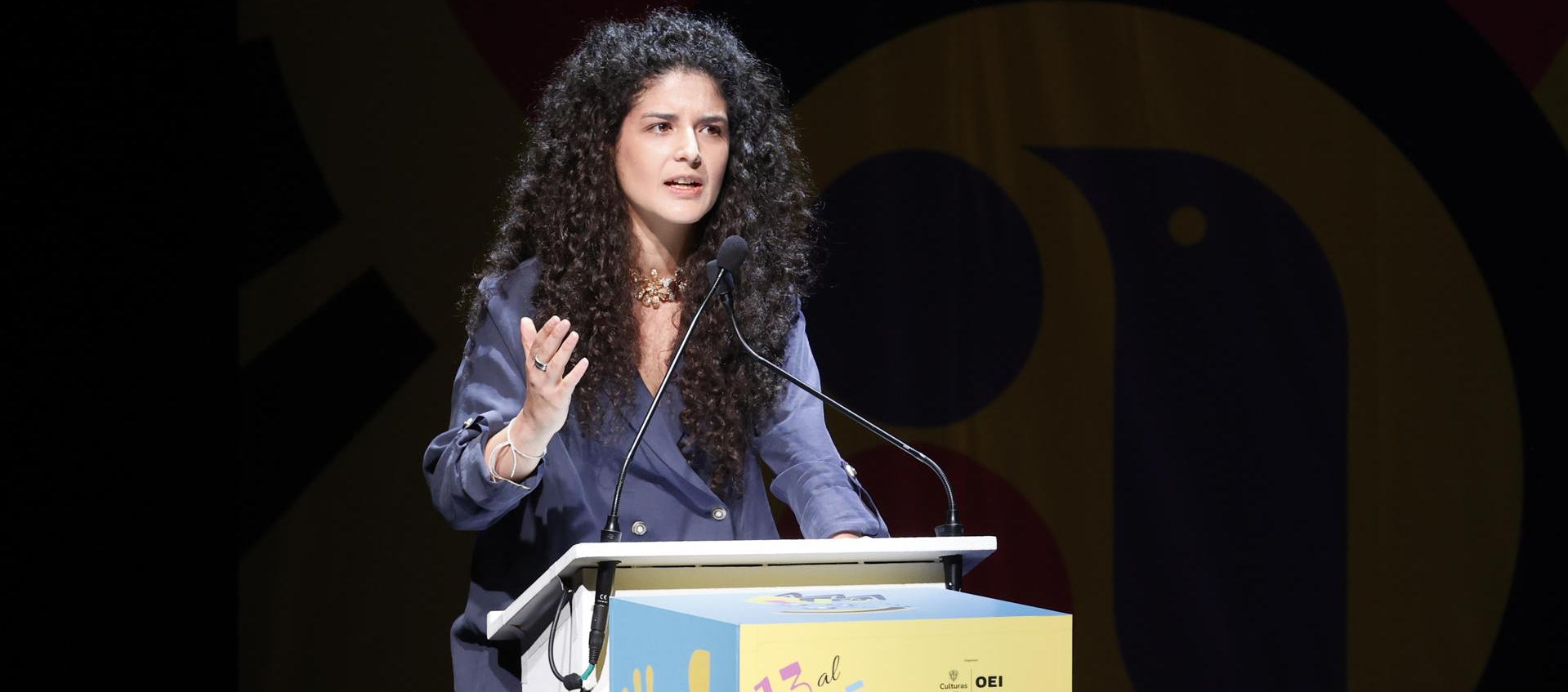 La ministra de las Culturas, Yannai Kadamani Fonrodona, en el Congreso Iberoamericano de Educación y Formación Artística y Cultural.