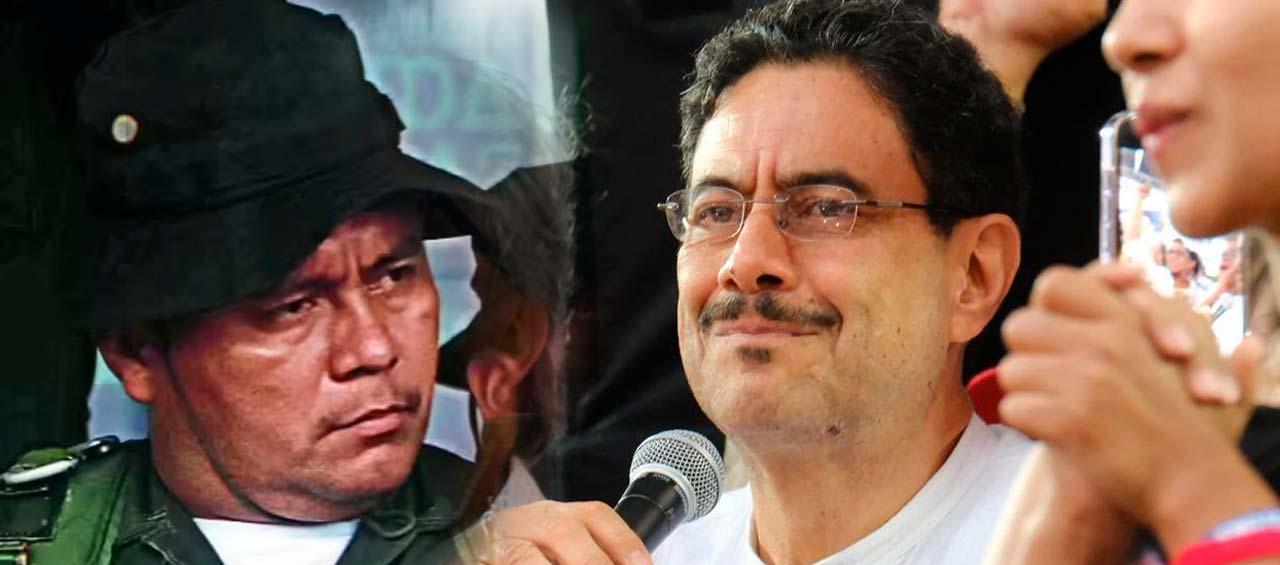 Alias 'Calarcá' y el candidato Iván Cepeda.