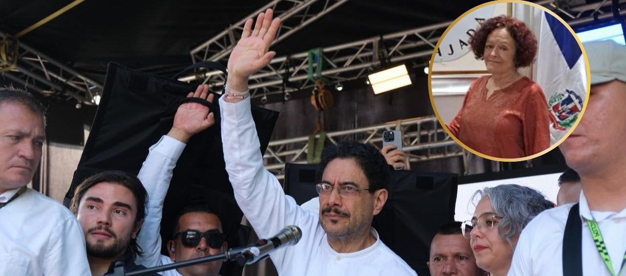 El candidato Iván Cepeda y la embajadora de Colombia en Haití, Vilma Velásquez Uribe.