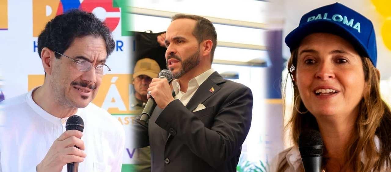 Los candidatos Iván Cepeda, Abelardo De La Espriella y Paloma Valencia.