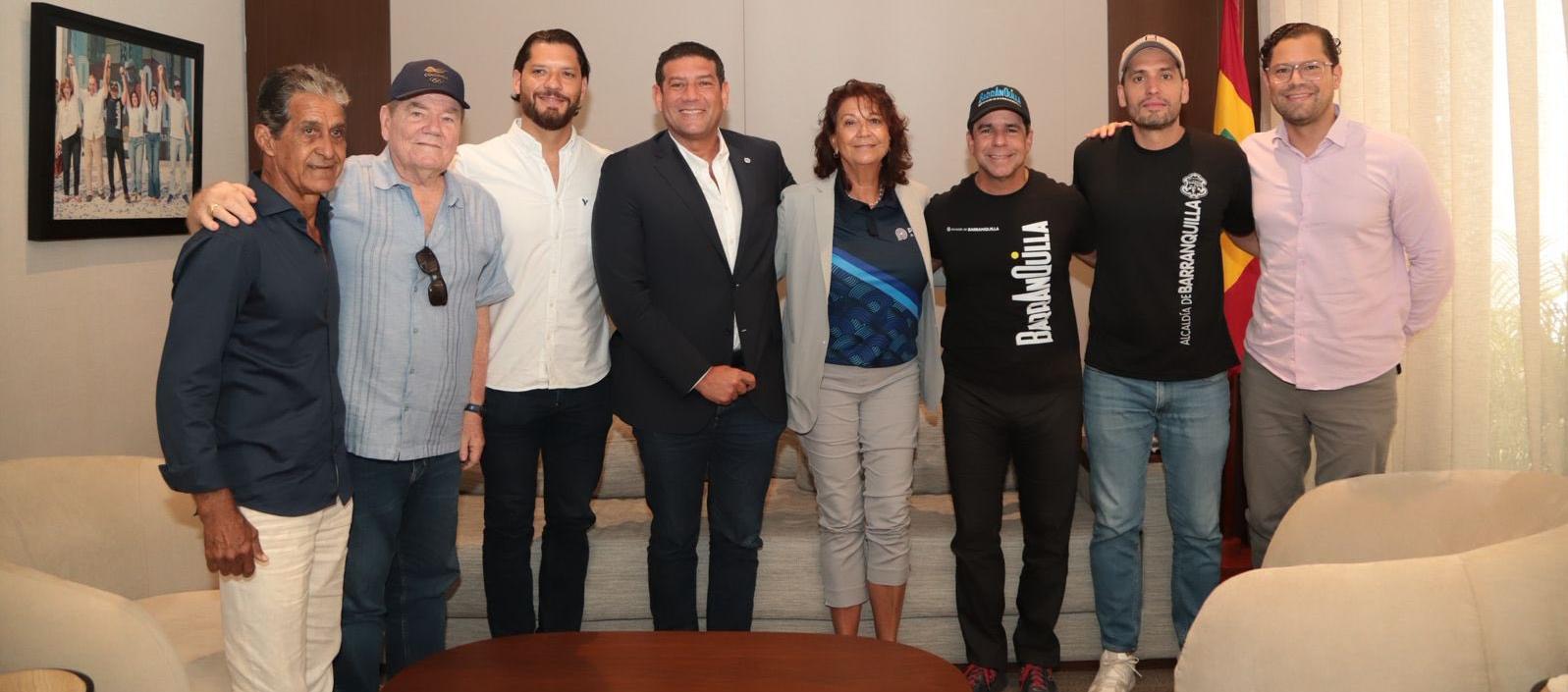 El Alcalde Alex Char reunido con las autoridades del evento.