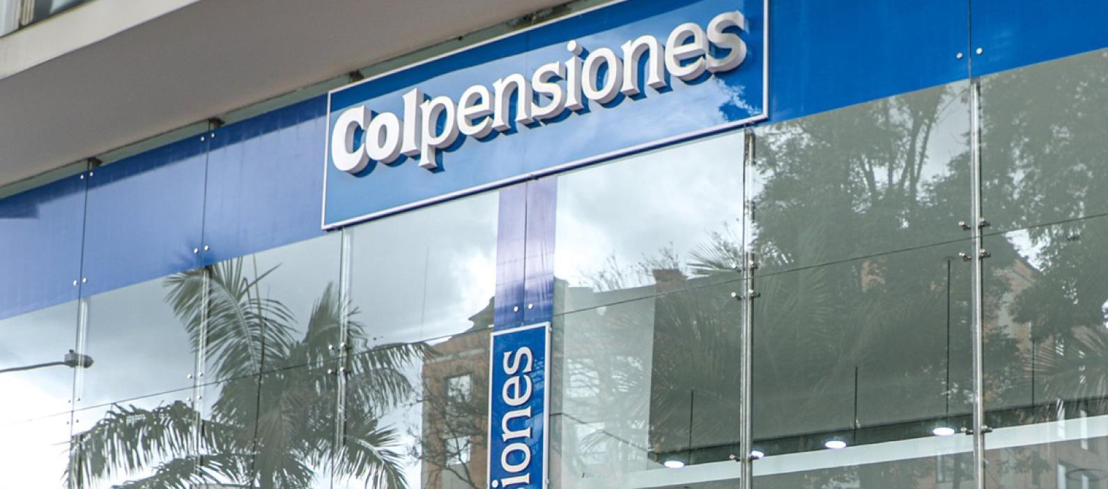 Fachada de una sucursal de Colpensiones. 