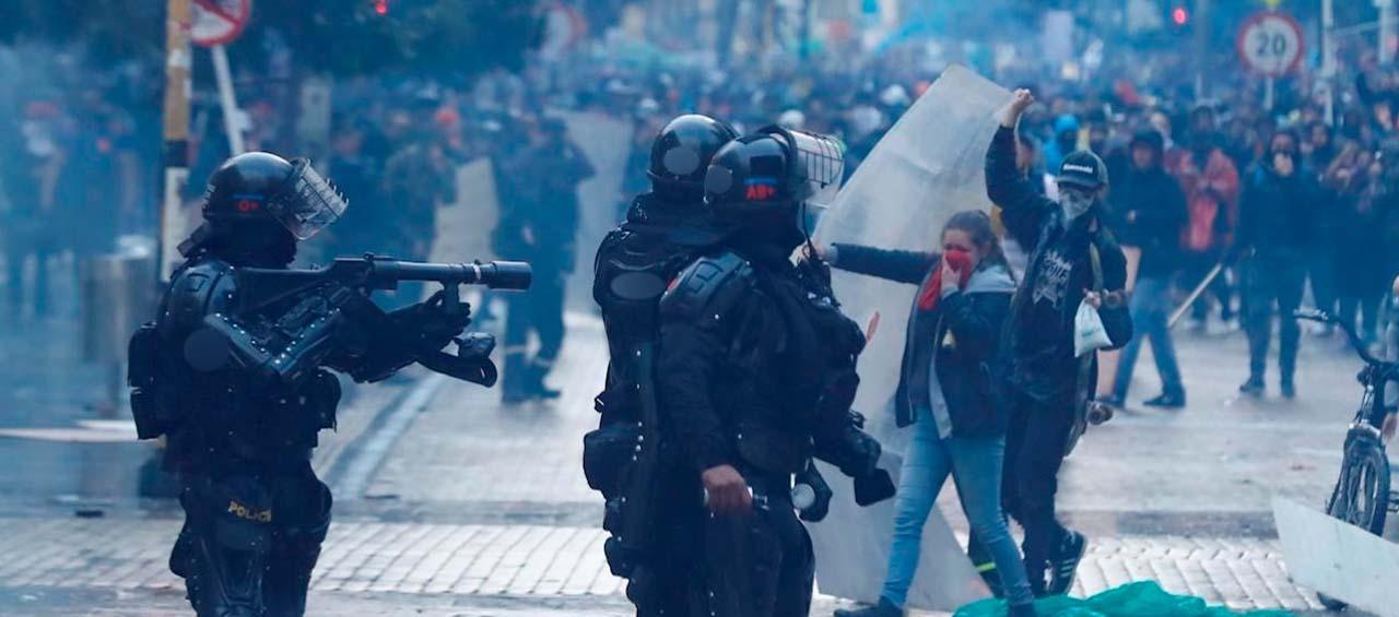 El grupo Esmad durante las protestas sociales. 
