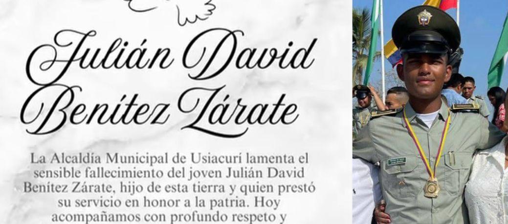 Patrullero Julián David Benítez Zárate.