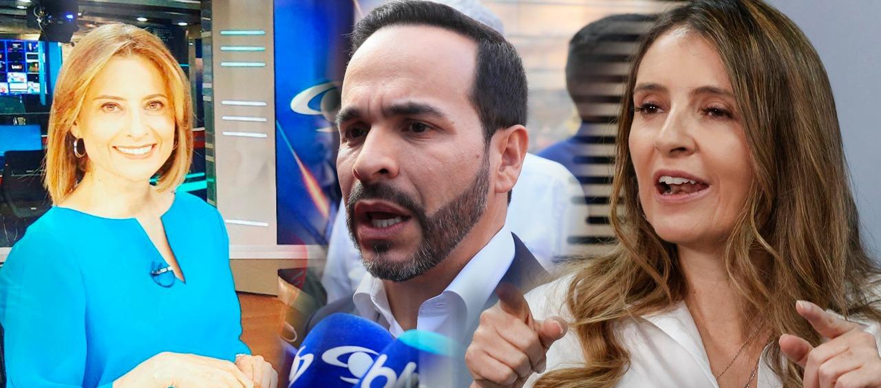 La periodista María Lucía Fernández, Abelardo De La Espriella y Paloma Valencia.